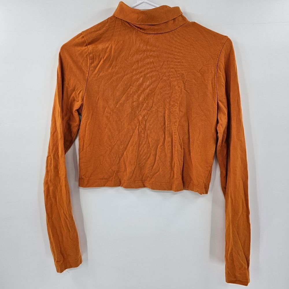 Forever 21 crop top turtleneck orange long sleeve shirt large